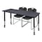 Regency Tables > Height Adjustable > Rectangular Mobile Table & Chair Sets, 66 W, 24 L, 23-34 H, Grey MT6624GYAPCBK44BK - alternate 1
